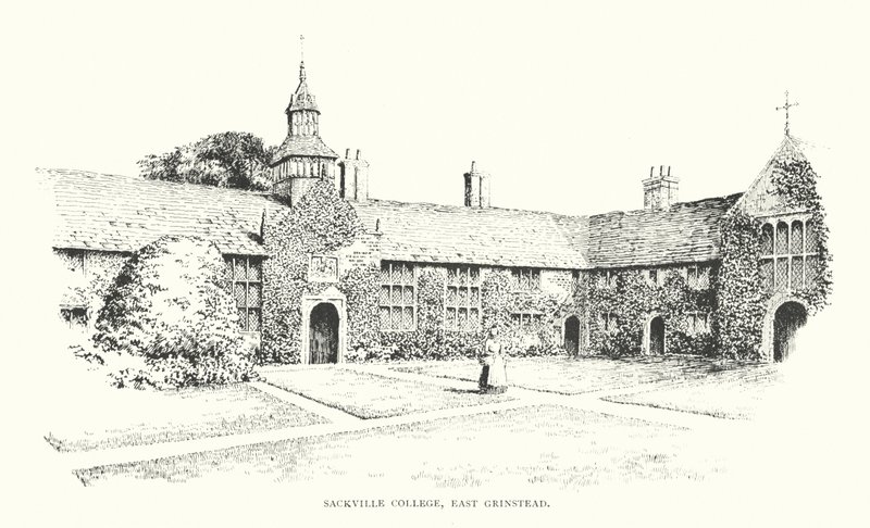 Sackville College, East Grinstead (litografi) af Duncan Moul