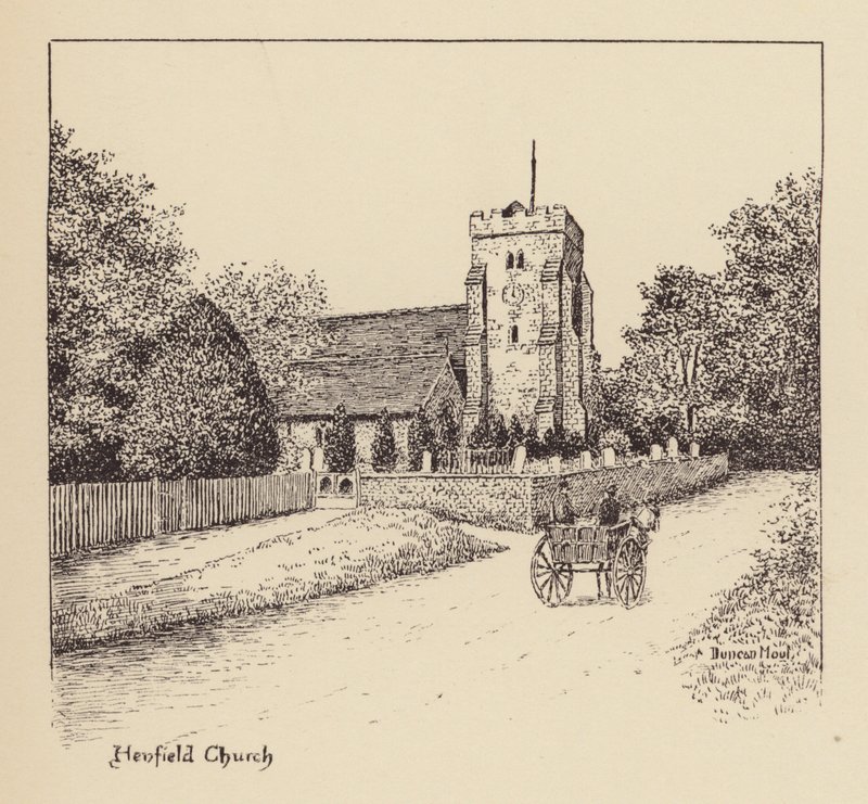 Sussex: Henfield Church (litografi) af Duncan Moul