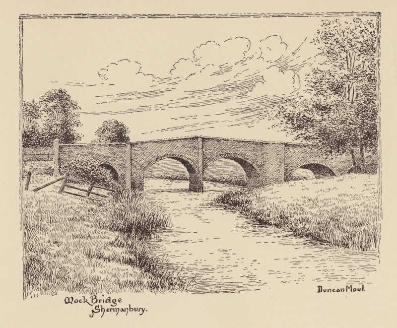 Sussex: Mock Bridge, Shermanbury (litografi) af Duncan Moul
