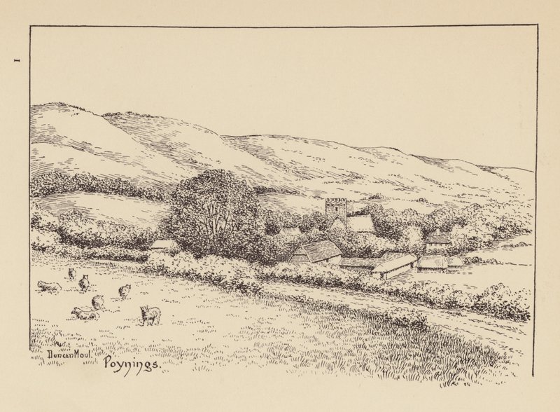 Sussex: Poynings (litografi) af Duncan Moul