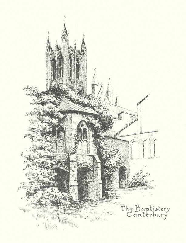 Døbefonten, Canterbury (litografi) af Duncan Moul