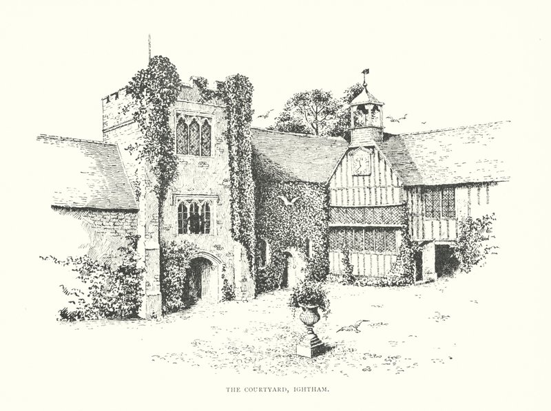 The Courtyard, Ightham (litografi) af Duncan Moul
