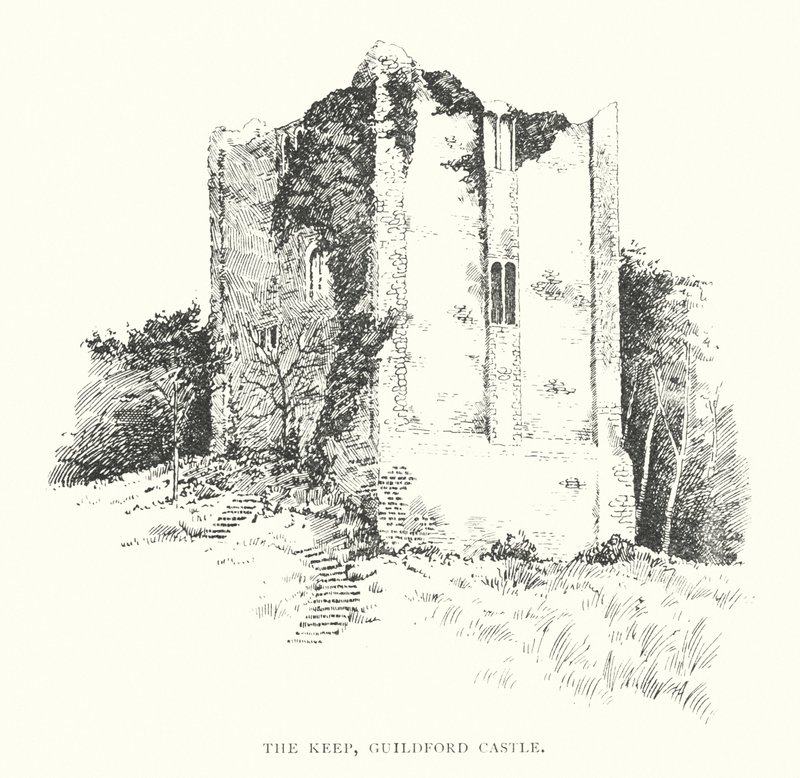 The Keep, Guildford Castle (litografi) af Duncan Moul