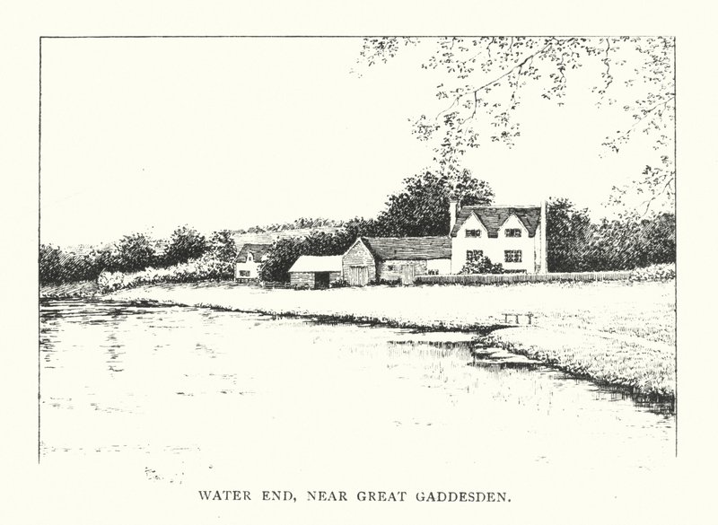 Water End, nær Great Gaddesden (litografi) af Duncan Moul