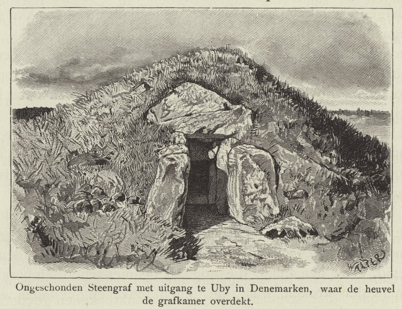 Burial mound covering an intact stone tomb, Uby, Denmark  af Dutch School