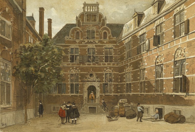 Courtyard of the Oost-Indisch Huis, Amsterdam  af Dutch School