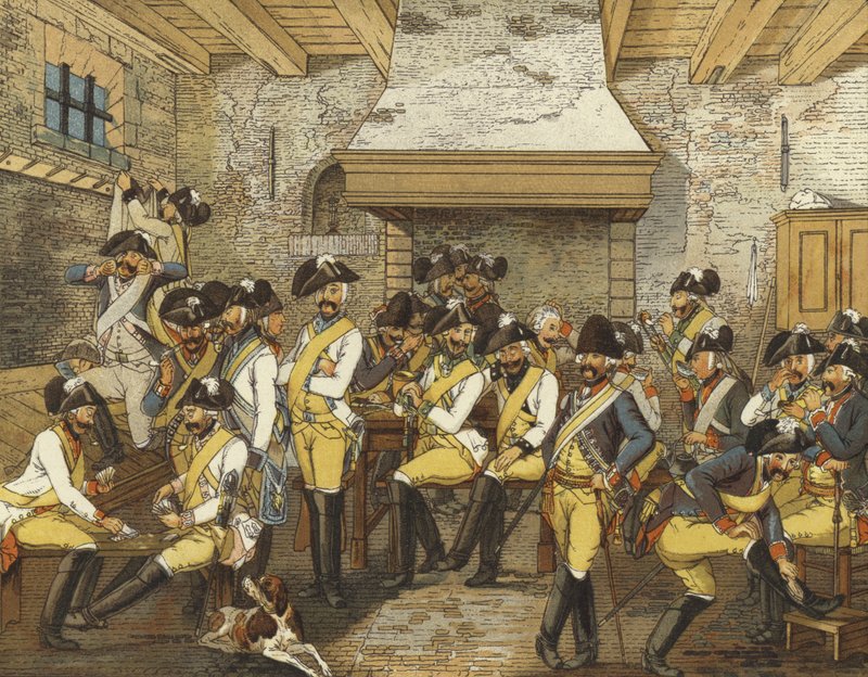 Dutch cavalry uniforms, c1790  af Dutch School