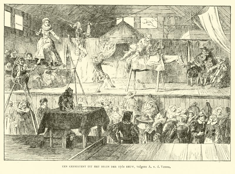 Fairground tent, Netherlands, early 17th Century  af Dutch School
