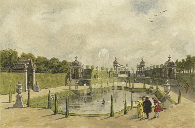 Garden of a villa, early 18th Century  af Dutch School