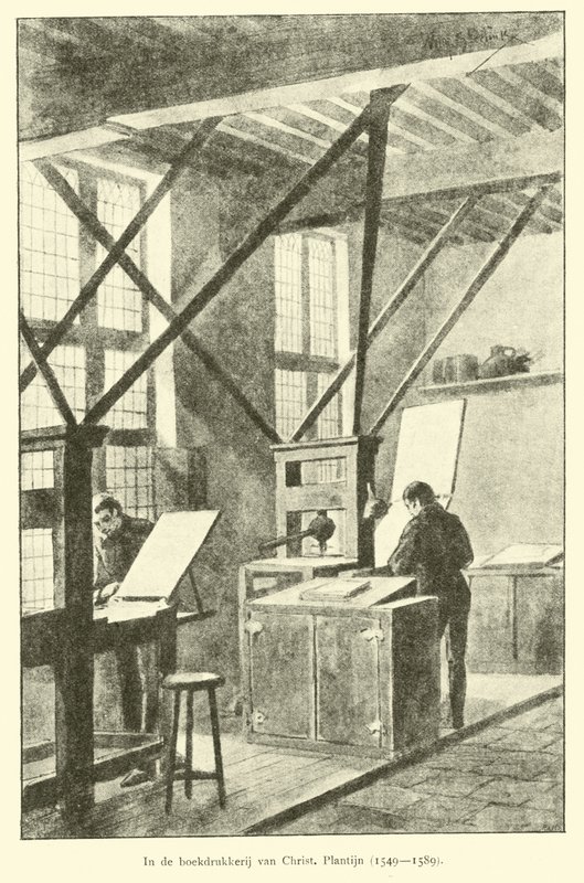In the book printing house of Christophe Plantin  af Dutch School