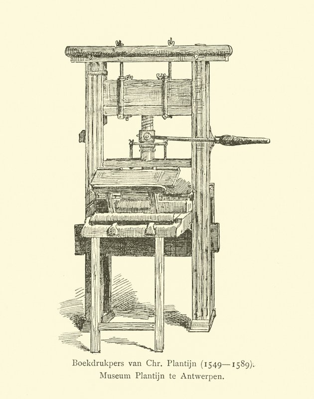 Printing press of Christophe Plantin  af Dutch School