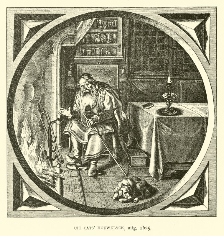 Scene from Houwelick, by Jacob Cats, 1625  af Dutch School