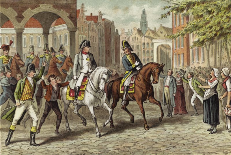 Kejser Napoleon på vej ind i Utrecht, Holland, 1811 af Dutch School