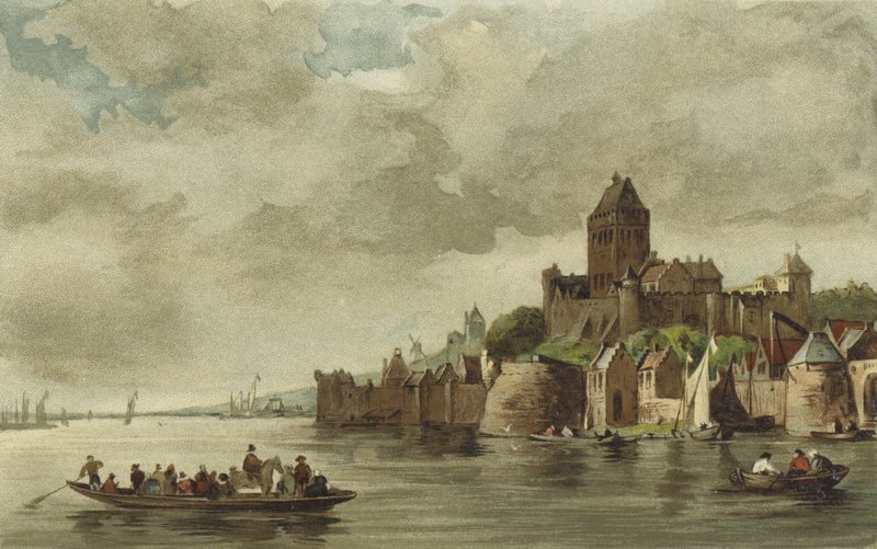 View of the Valkhof Castle, Nijmegen  af Dutch School