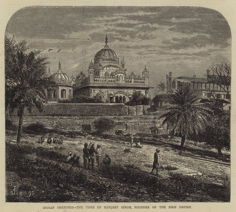 Indian Sketches, Graven af Runjeet Singh, grundlæggeren af Sikh-imperiet af E. Jennings