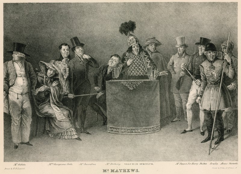 Mr Mathews: portrætter af ham i hans adskillige karakterer i underholdningen kaldet Invitations af E.F. Lambert