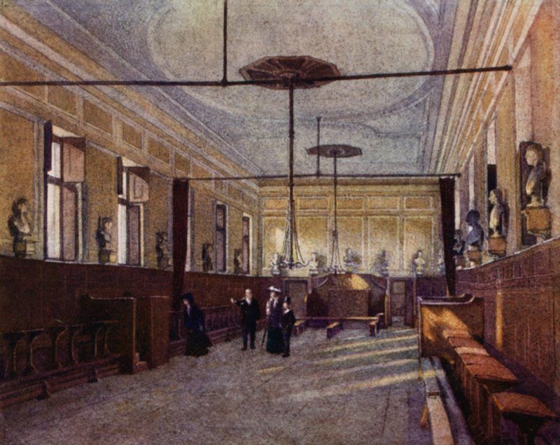 Eton: Upper School godkendt til "Chambers" (farve litho) af E. D. Brinton