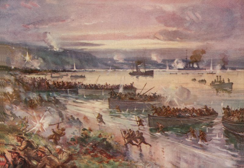 Dardanellernes operationer: australiernes landgang i Gallipoli, april 1915 af E. S. Hodgson