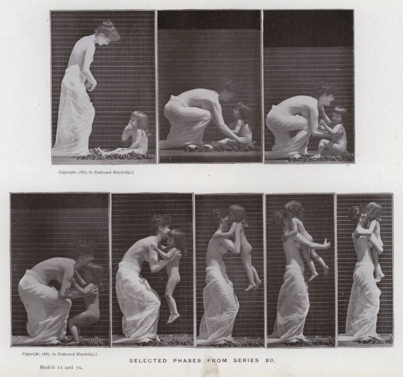 Den menneskelige figur i bevægelse: Udvalgte faser fra serie 80 (s/h-foto) af Eadweard Muybridge