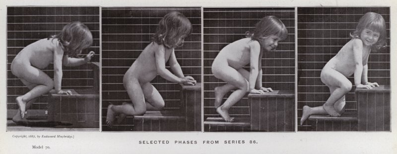 Den menneskelige figur i bevægelse: Udvalgte faser fra serie 86 (s/h-foto) af Eadweard Muybridge
