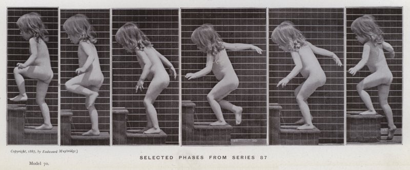 Den menneskelige figur i bevægelse: Udvalgte faser fra serie 87 (s/h-foto) af Eadweard Muybridge