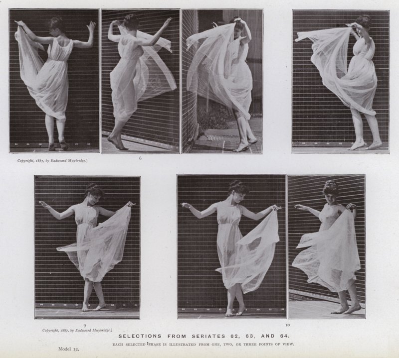 Den menneskelige figur i bevægelse: Udvalg fra serierne 62, 63 og 64 (s/h-billede) af Eadweard Muybridge