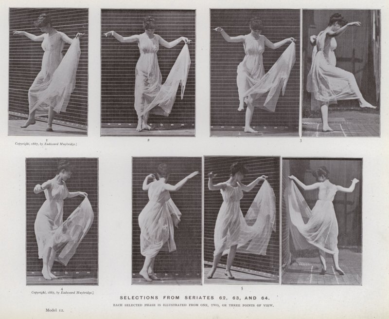Den menneskelige figur i bevægelse: Udvalg fra serierne 62, 63 og 64 af Eadweard Muybridge