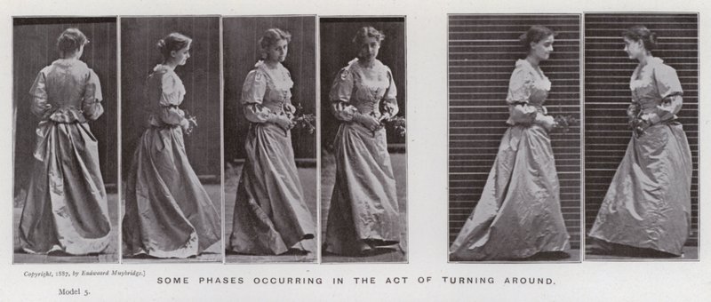 Den menneskelige figur i bevægelse: Nogle faser, der opstår i bevægelsen (s/h-foto) af Eadweard Muybridge