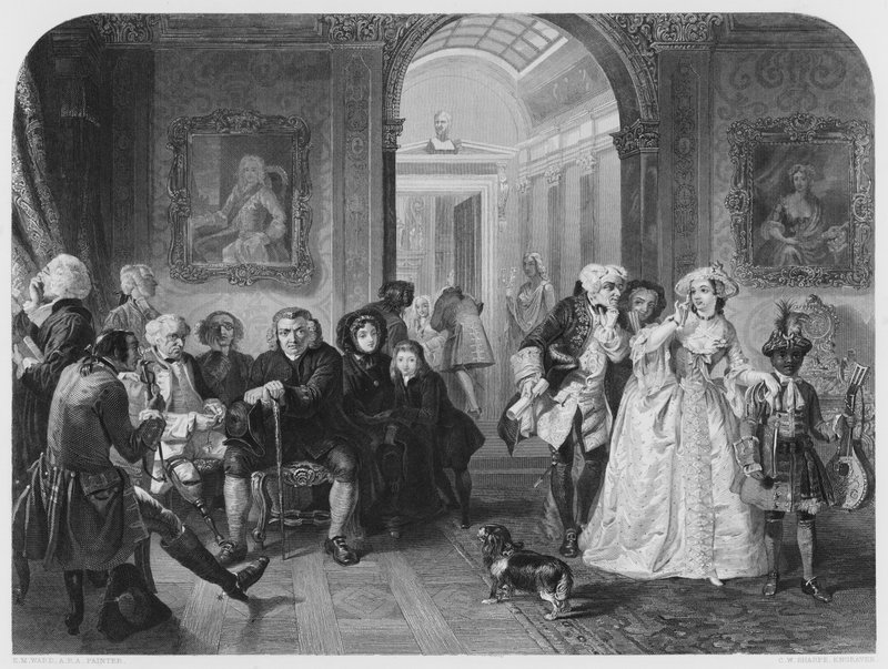 Dr. Johnson i Ante-Room of Lord Chesterfield, fra billedet i Vernon Gallery af Edgar Melville after Ward