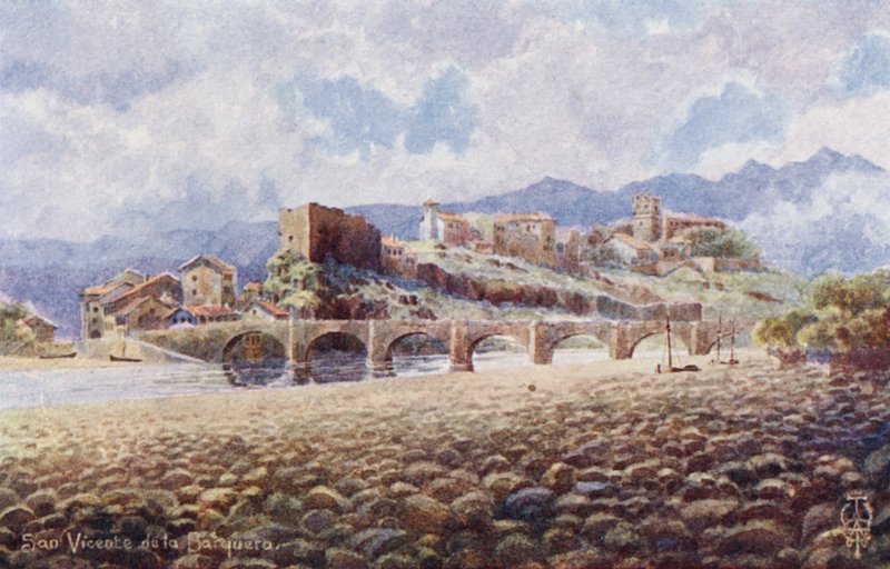 Nordspanien: San Vicente de la Barquera (litho-farve) af Edgar T. A. Wigram