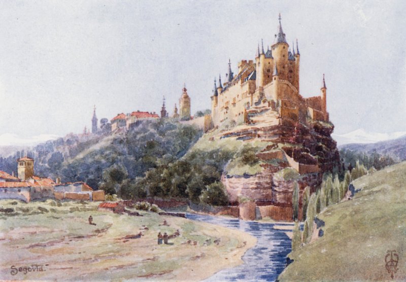 Nordspanien: Segovia, Alcazar (farve litho) af Edgar T. A. Wigram