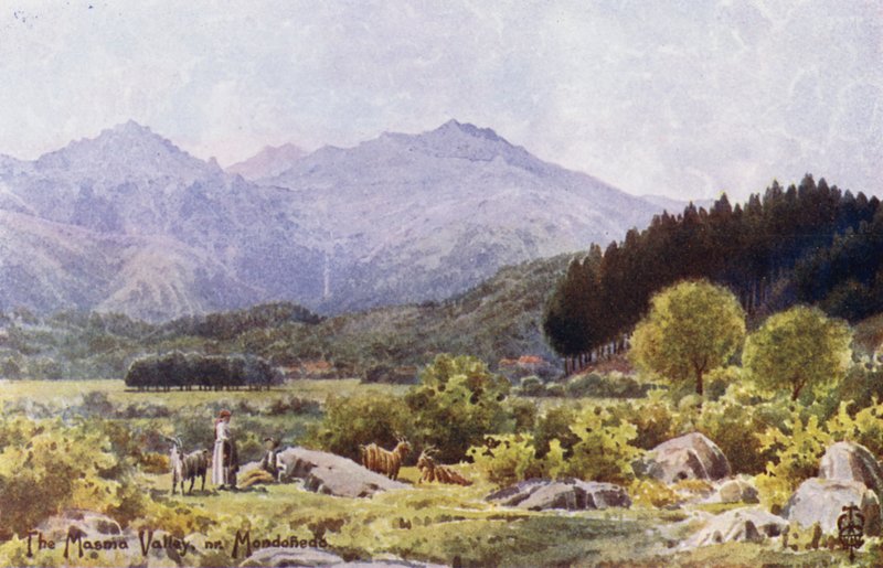 Nordspanien: Masma-dalen, nær Mondonedo (farve litho) af Edgar T. A. Wigram