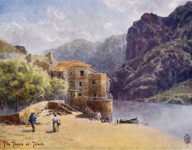 Nordspanien: Toledo, Tejo-kløften (farve litho) af Edgar T. A. Wigram