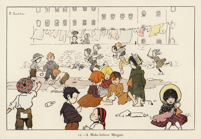 Et fantasifuldt Margate (farve litografi) af Edith Farmiloe