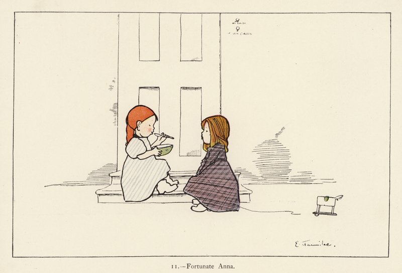 Fortunate Anna (farve litho) af Edith Farmiloe