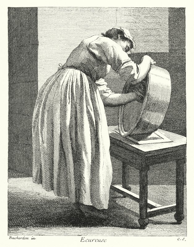 Bryggeri Maid (gravering) af Edmé (after) Bouchardon