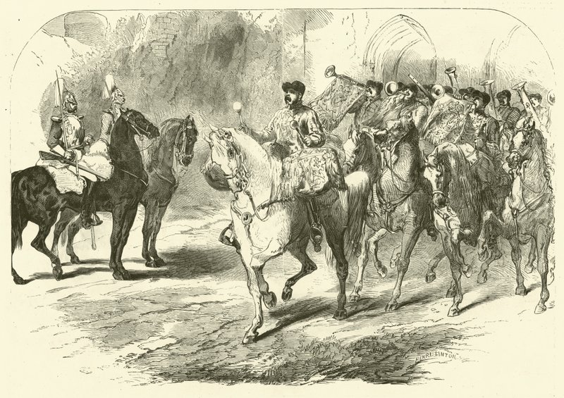 Band of the Horse Guards (gravering) af Edmond (after) Morin