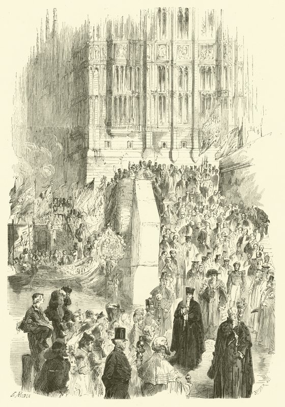 sværger i ceremoni af Lord Mayor of London (gravering) af Edmond (after) Morin