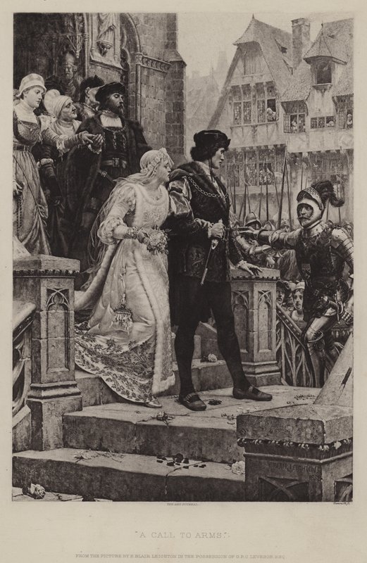 En opfordring til våben af Edmund Blair Leighton