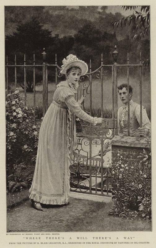 Hvor der er vilje, er der vej af Edmund Blair Leighton