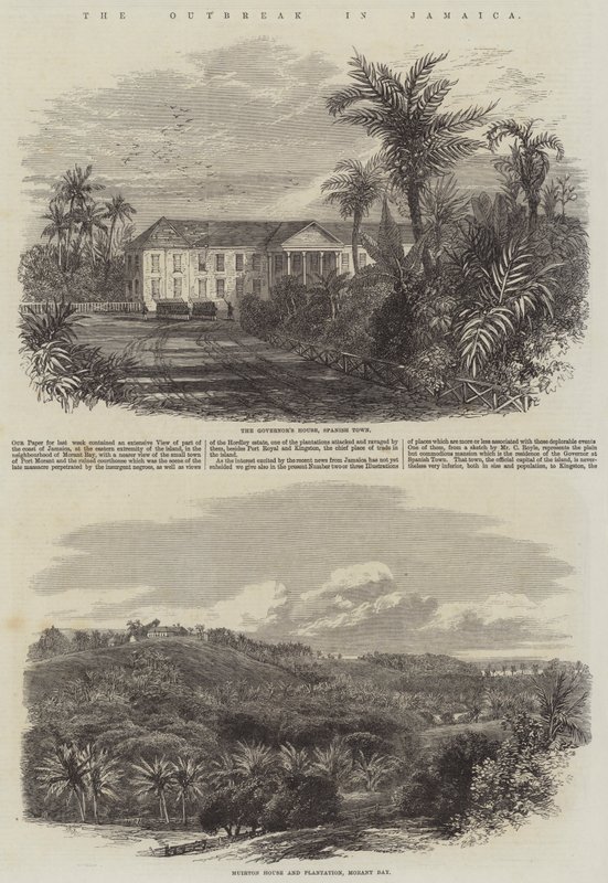 Udbruddet på Jamaica af Edmund Morison Wimperis