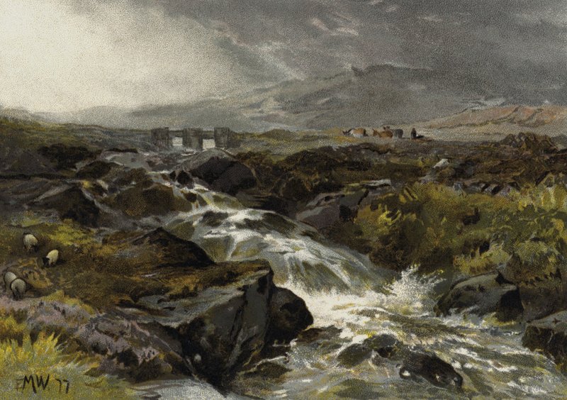 På Llugny, North Wales af Edmund Morison after Wimperis