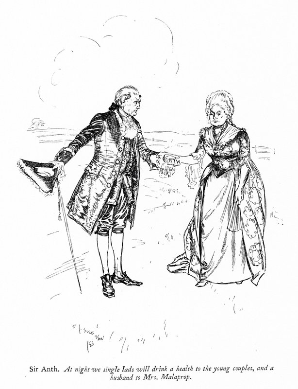 Illustration til Sheridans The Rivals (gravering) af Edmund Joseph (after) Sullivan