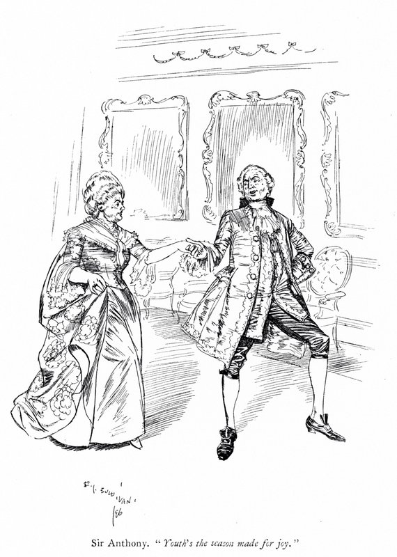 Illustration til Sheridans The Rivals (gravering) af Edmund Joseph (after) Sullivan