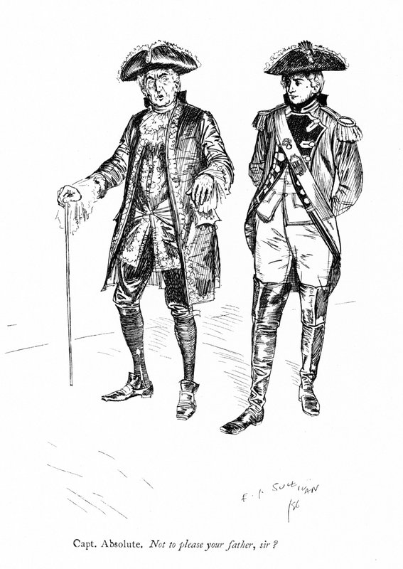 Illustration til Sheridans The Rivals (gravering) af Edmund Joseph (after) Sullivan