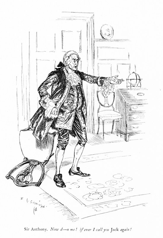 Illustration til Sheridans The Rivals (gravering) af Edmund Joseph (after) Sullivan