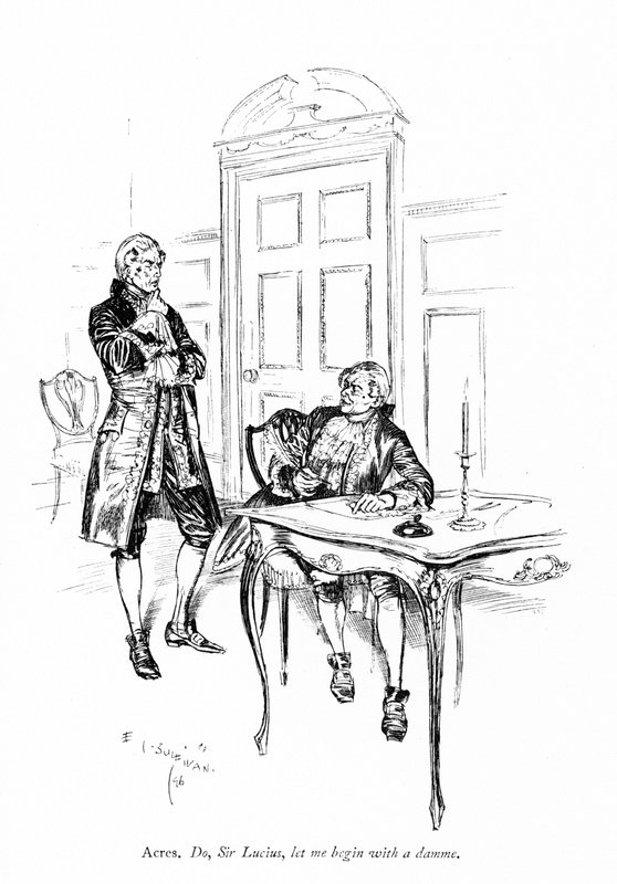 Illustration til Sheridans The Rivals (gravering) af Edmund Joseph (after) Sullivan