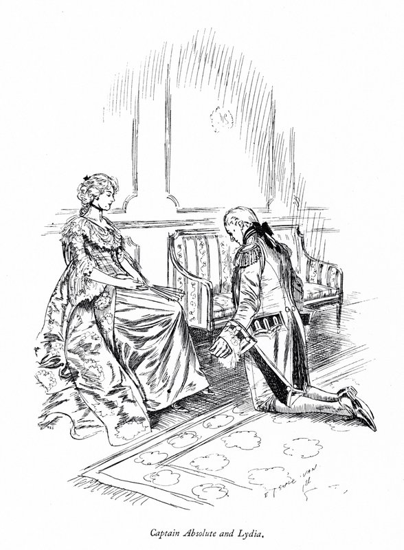 Illustration til Sheridans The Rivals (gravering) af Edmund Joseph (after) Sullivan