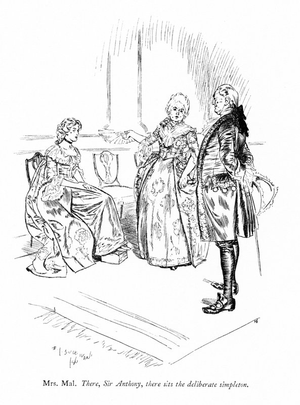 Illustration til Sheridans The Rivals (gravering) af Edmund Joseph (after) Sullivan