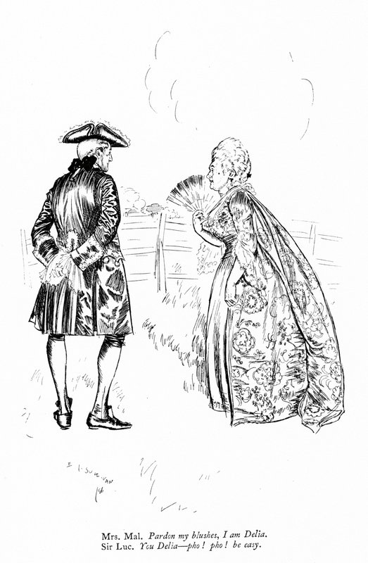 Illustration til Sheridans The Rivals (gravering) af Edmund Joseph (after) Sullivan